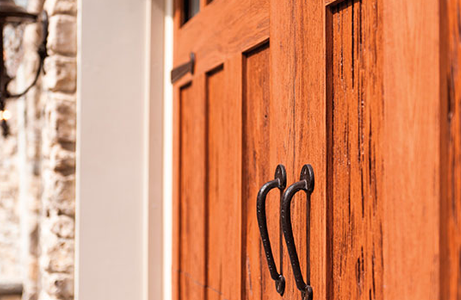 Carriage house garage door closeup