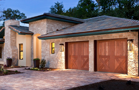 brown Carriage house garage doors
